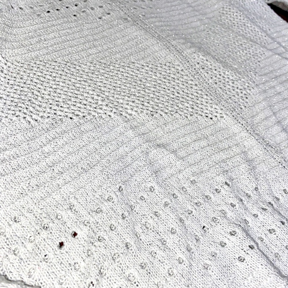Jennifer Lopez White Sparkle Sweater